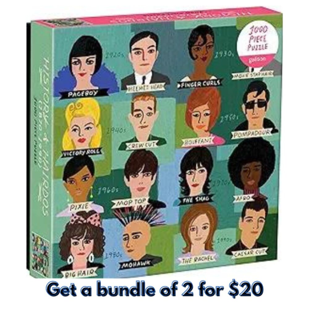 Galison Hairstyles Decades 1000 Piece Jigsaw Puzzle